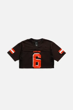 Rework Crop Cleveland Browns NFL Jersey - S Frankie