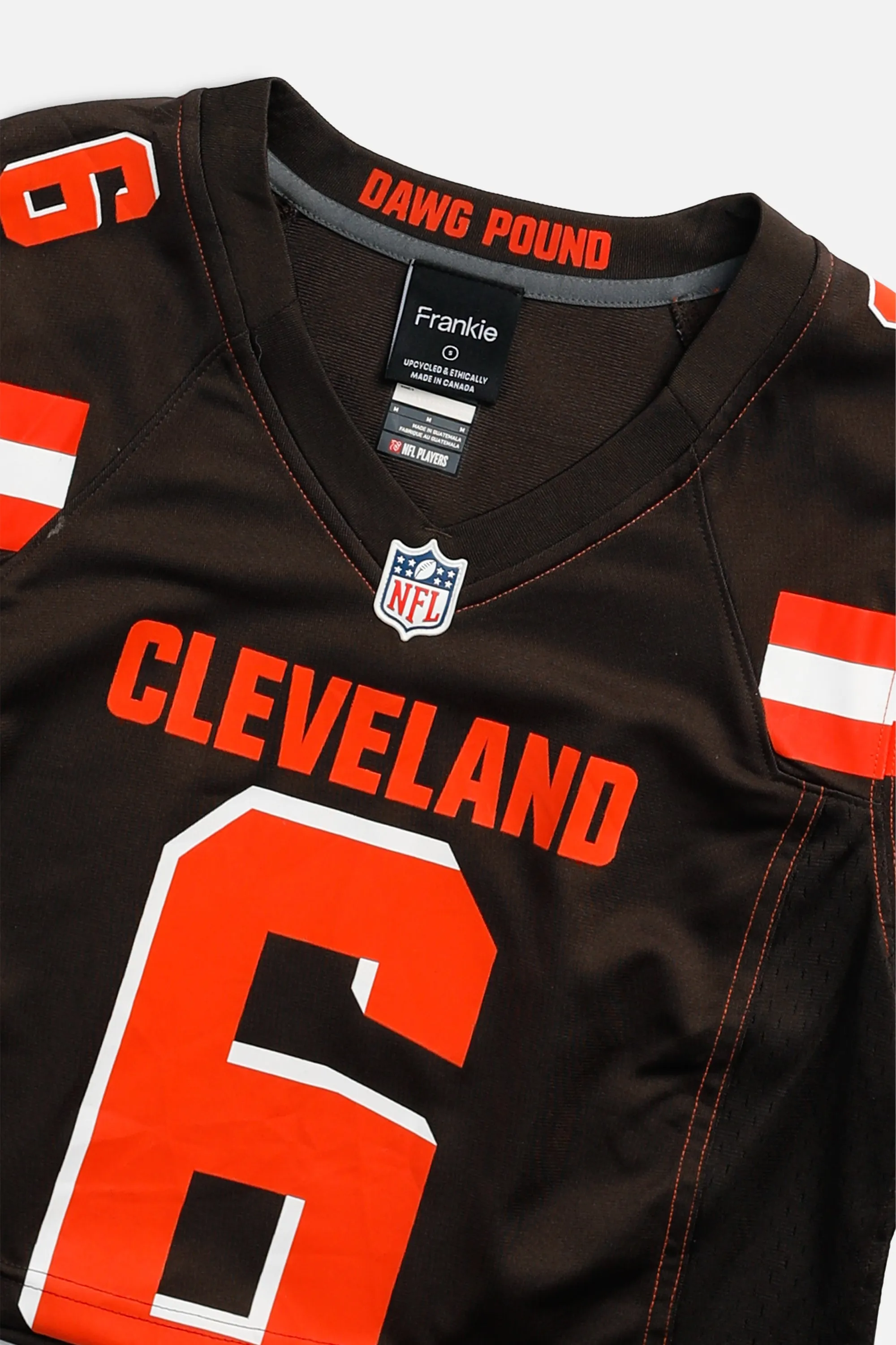 Rework Crop Cleveland Browns NFL Jersey - S Frankie