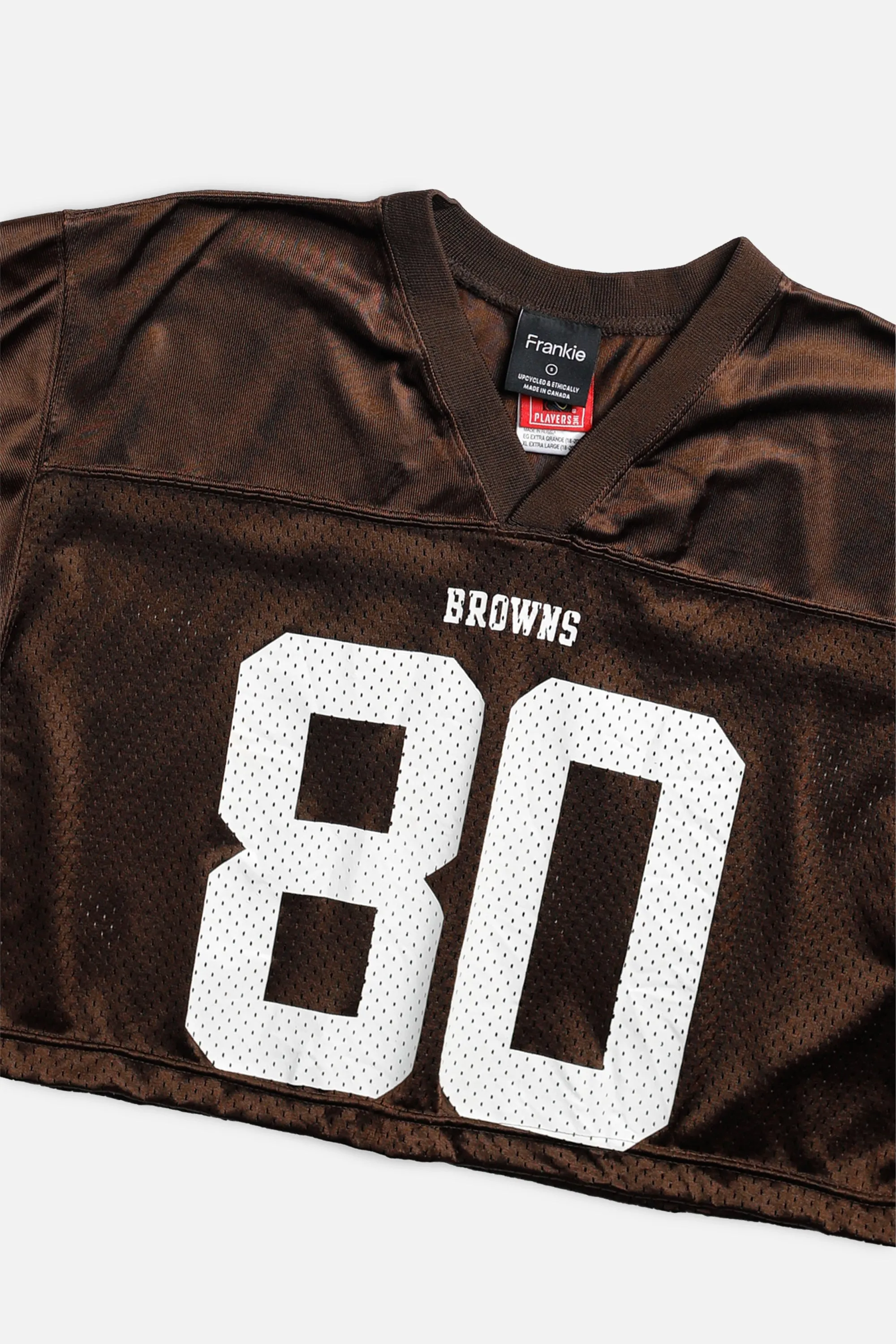 Rework Crop Cleveland Browns NFL Jersey - S Frankie