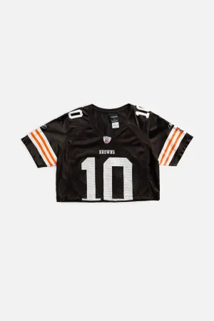 Rework Crop Cleveland Browns NFL Jersey - S Frankie