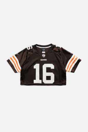 Rework Crop Cleveland Browns NFL Jersey - S Frankie