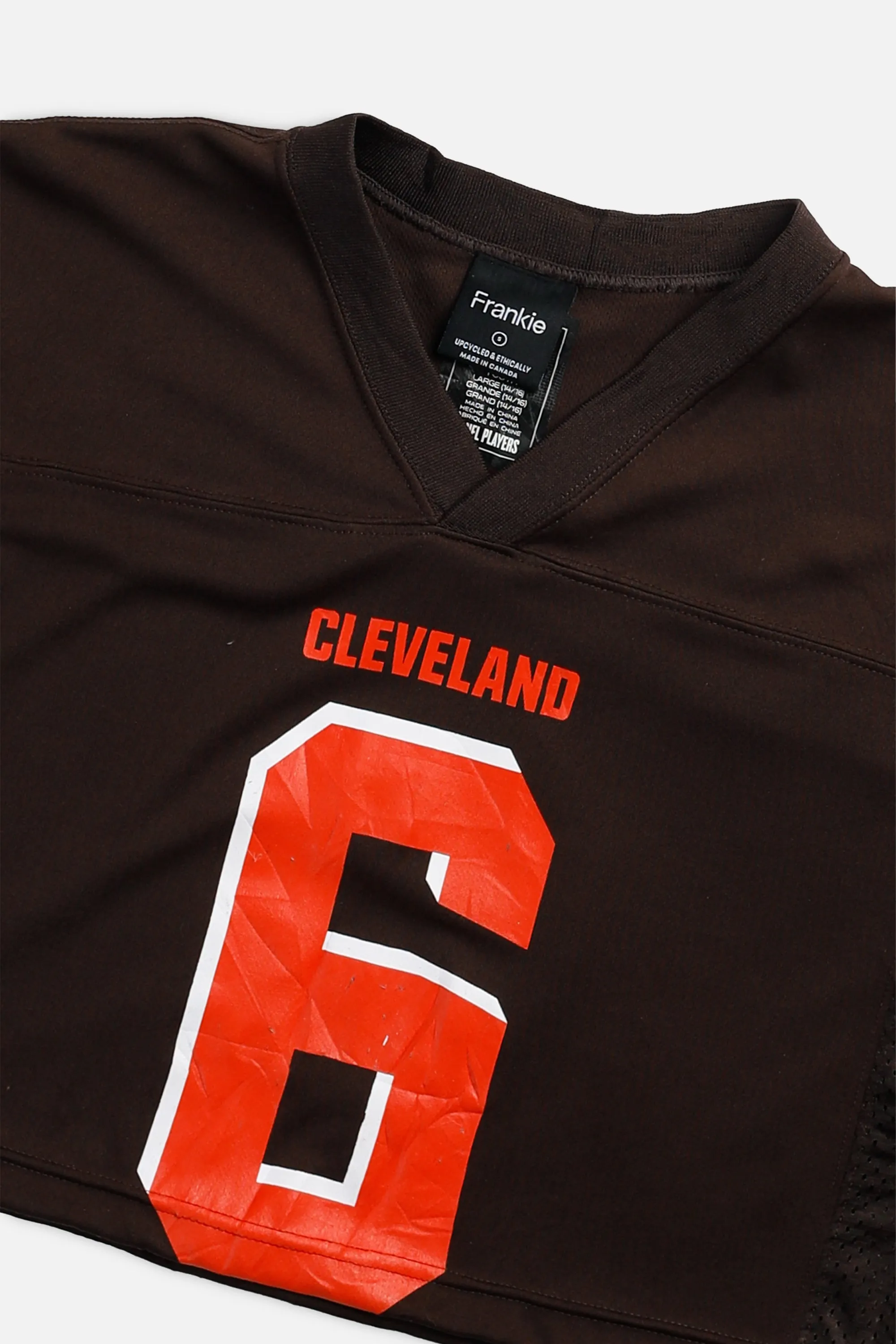 Rework Crop Cleveland Browns NFL Jersey - S Frankie