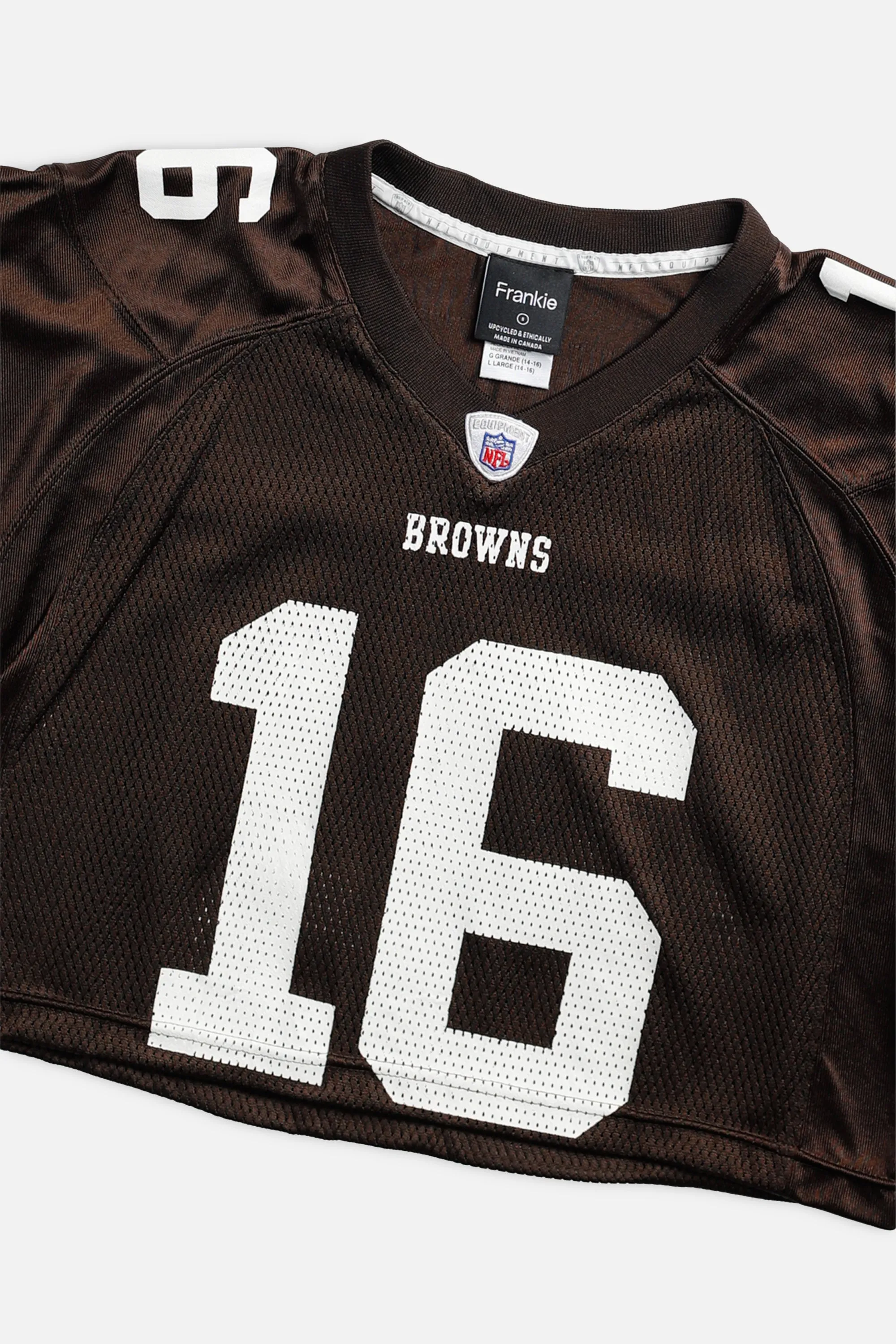 Rework Crop Cleveland Browns NFL Jersey - S Frankie