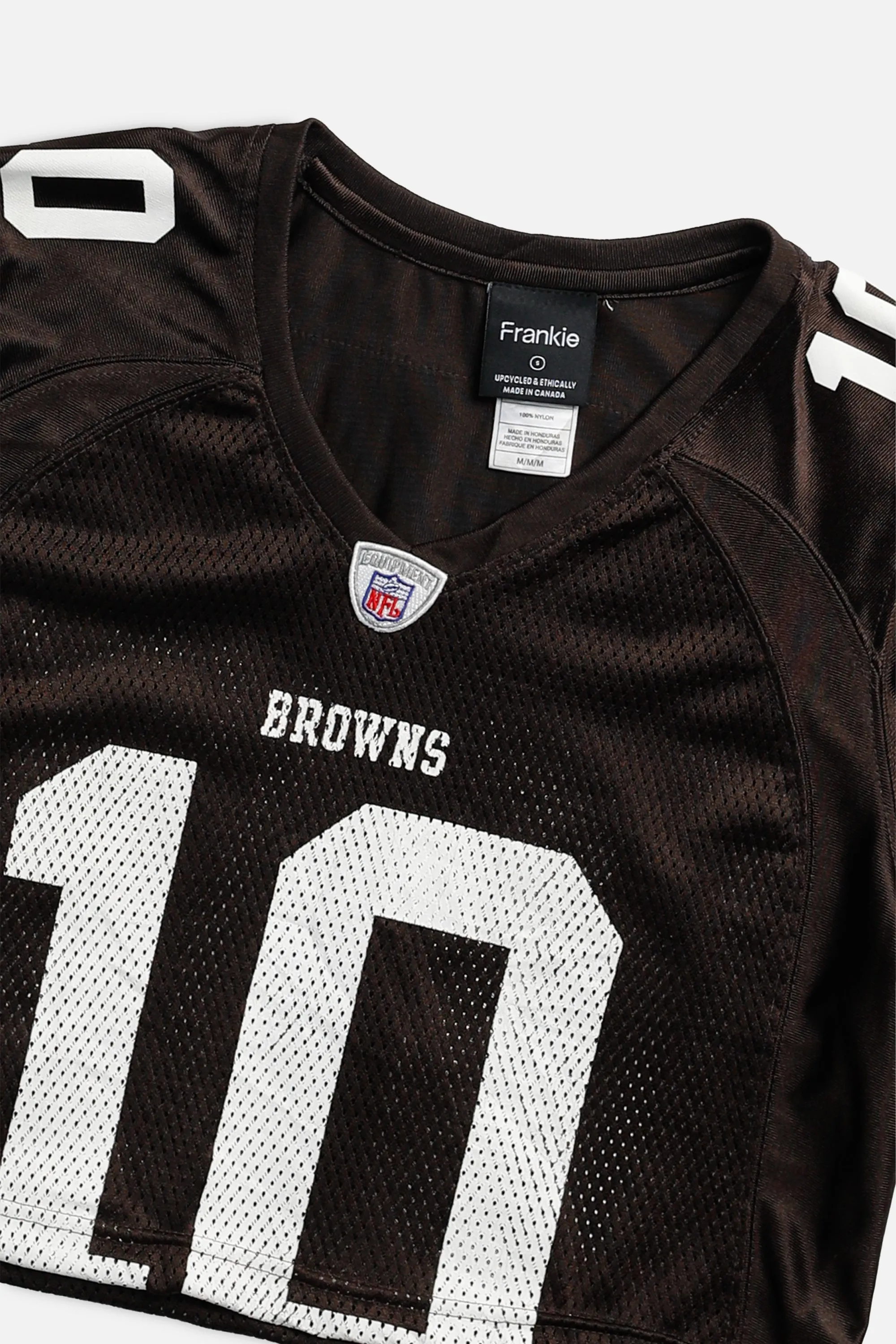 Rework Crop Cleveland Browns NFL Jersey - S Frankie