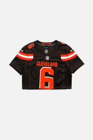 Rework Crop Cleveland Browns NFL Jersey - S Frankie