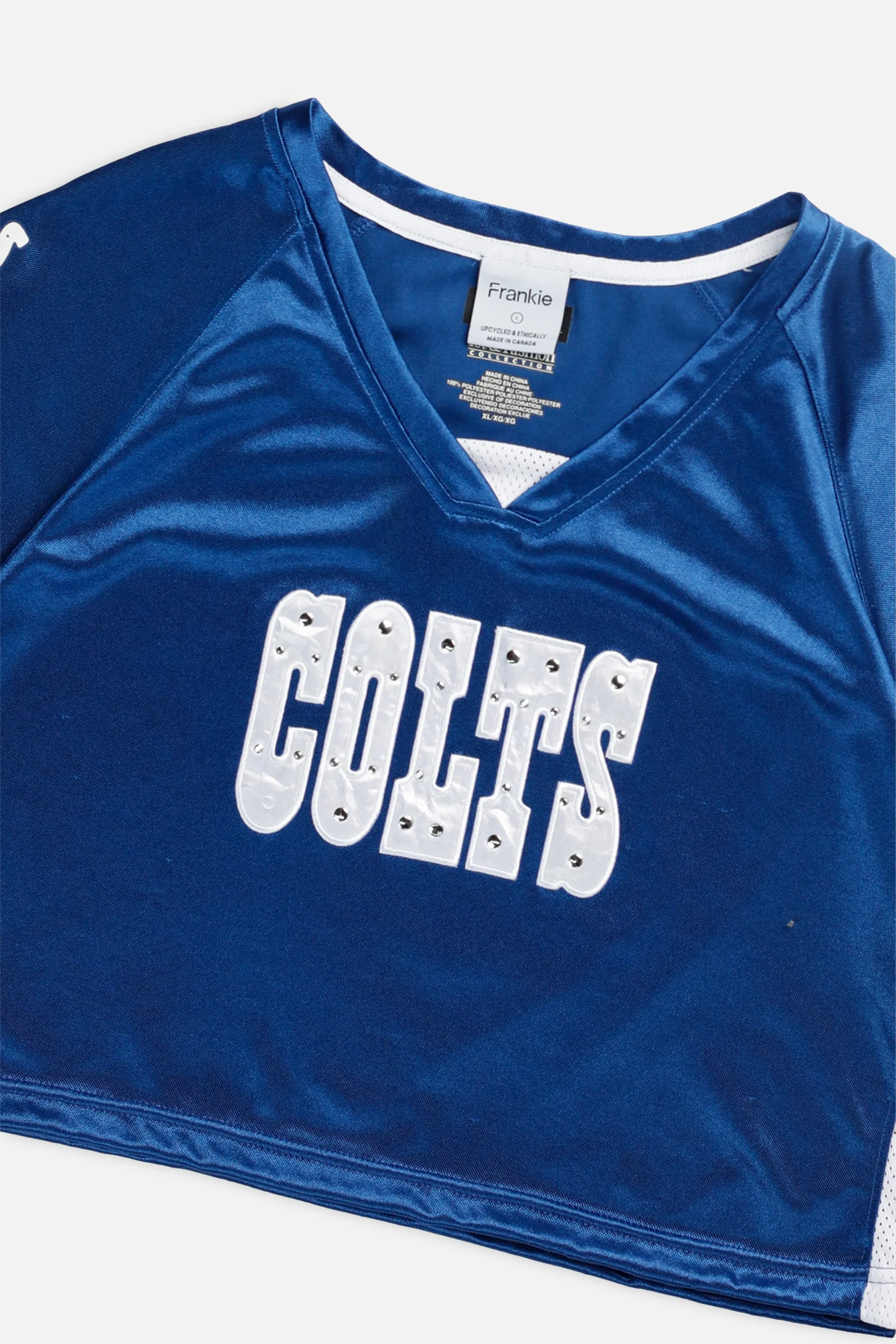 Rework Crop Indianapolis Colts NFL Jersey - L Frankie