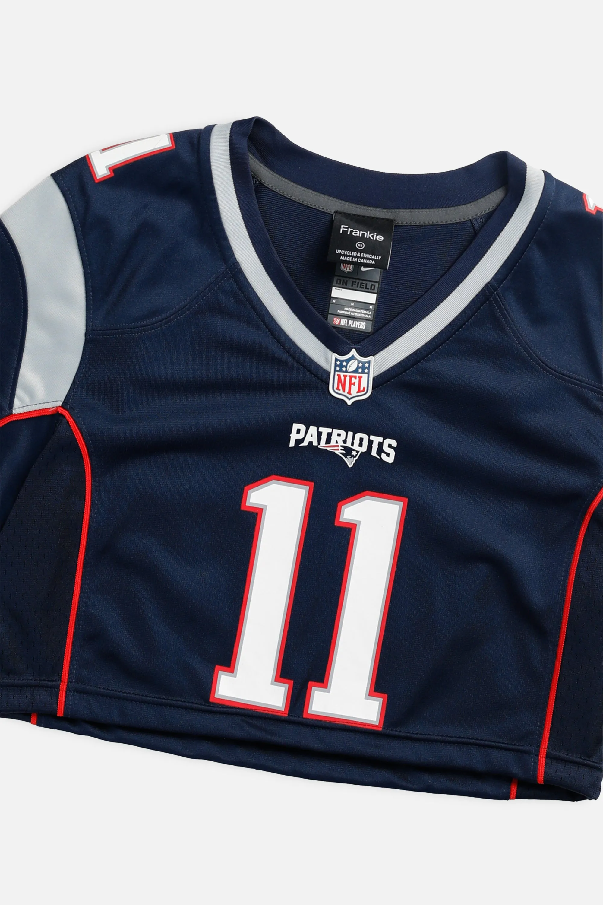 Rework Crop New England Patriots NFL Jersey - XS Frankie