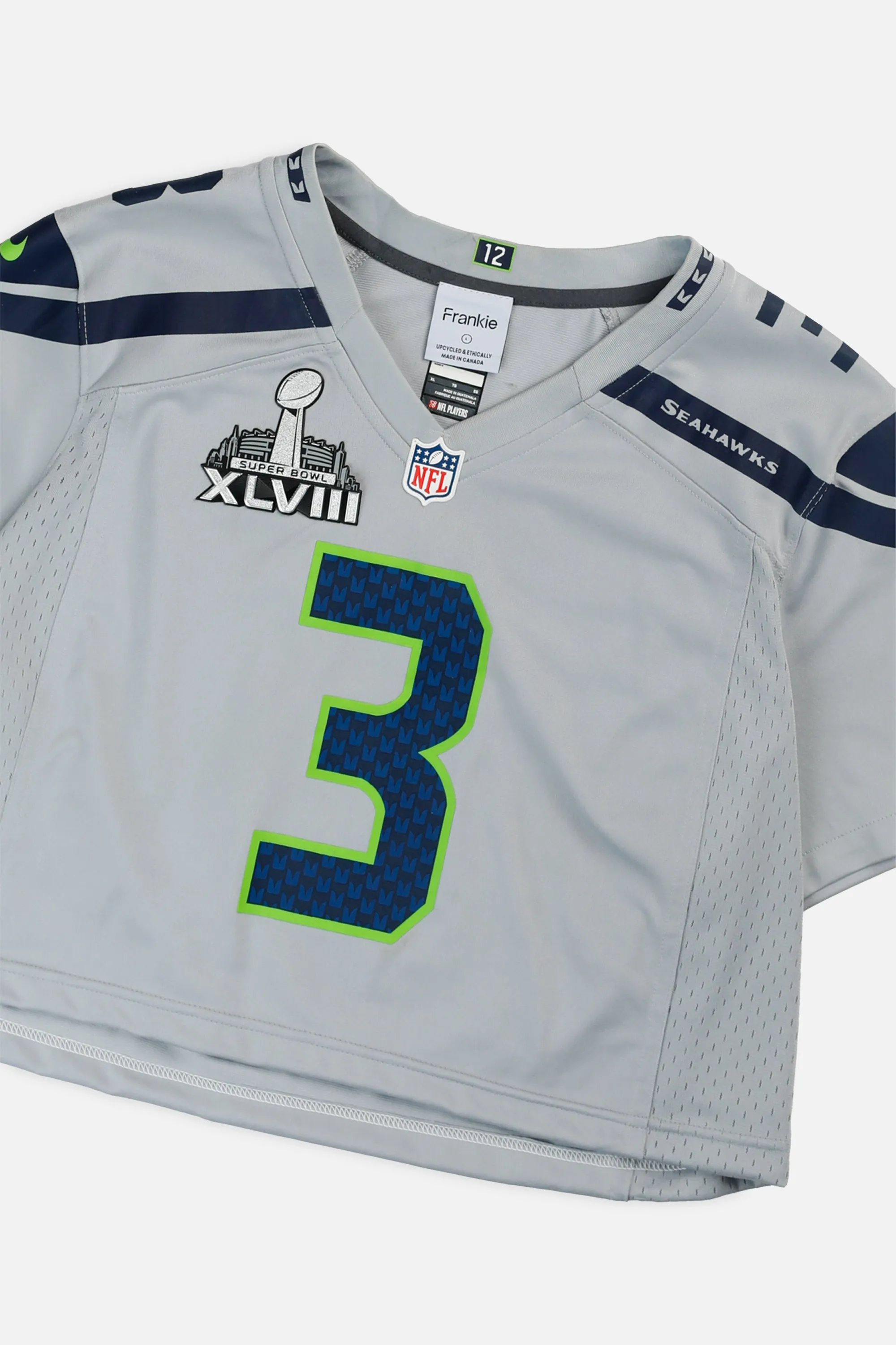 Rework Crop Seattle Seahawks NFL Jersey - L Frankie