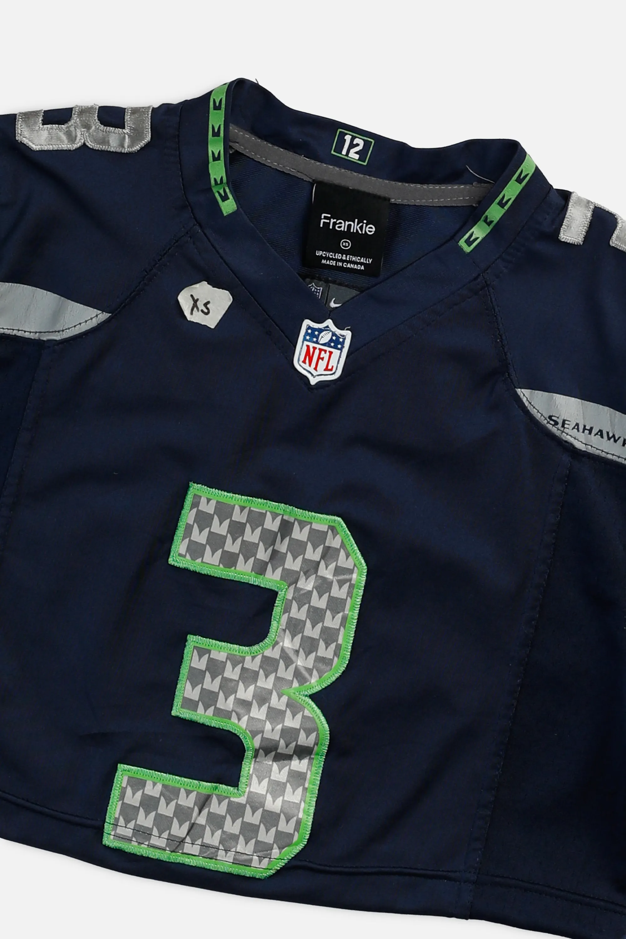 Rework Crop Seattle Seahawks NFL Jersey - XS Frankie