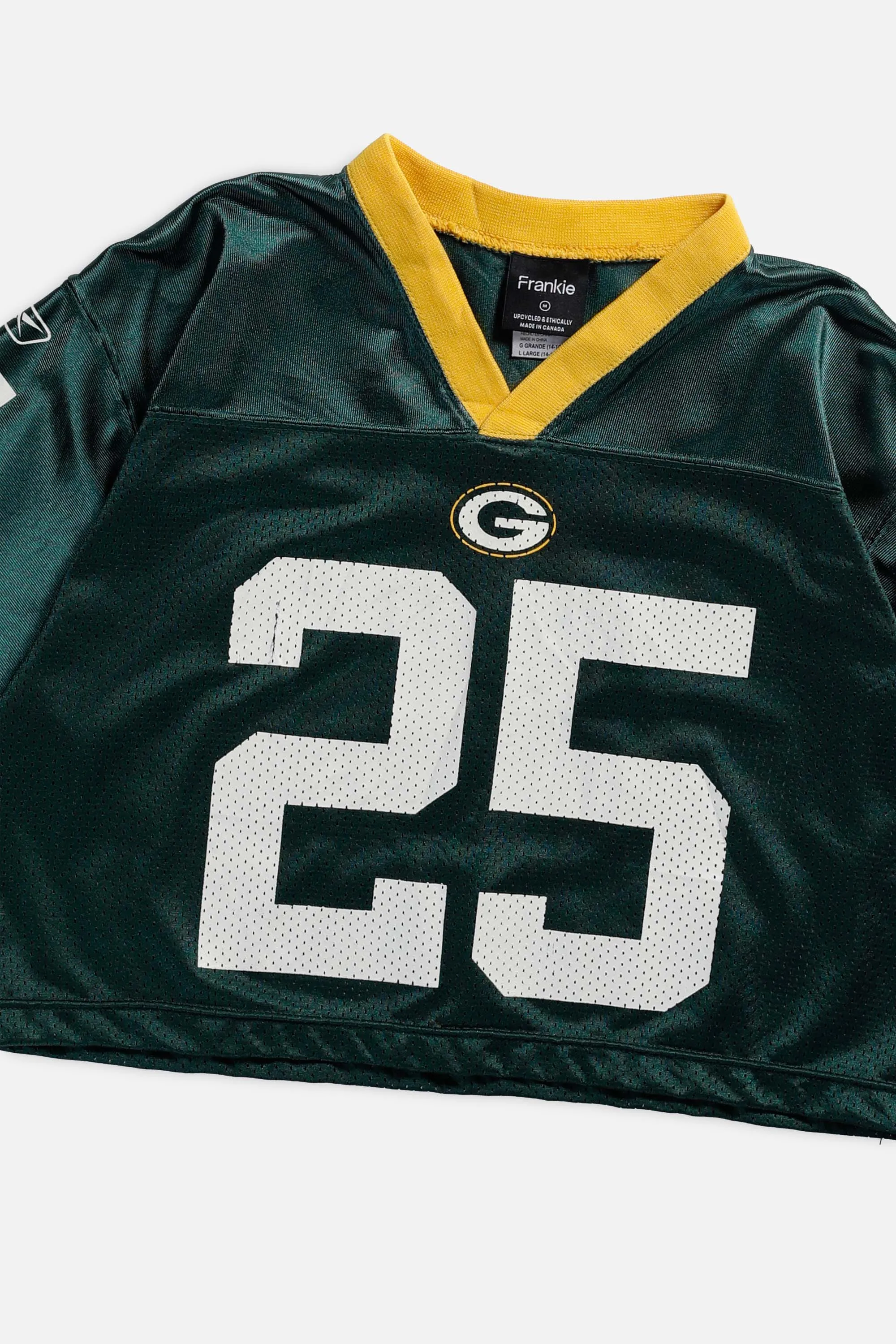 Rework Green Bay Packers Crop NFL Jersey - M Frankie