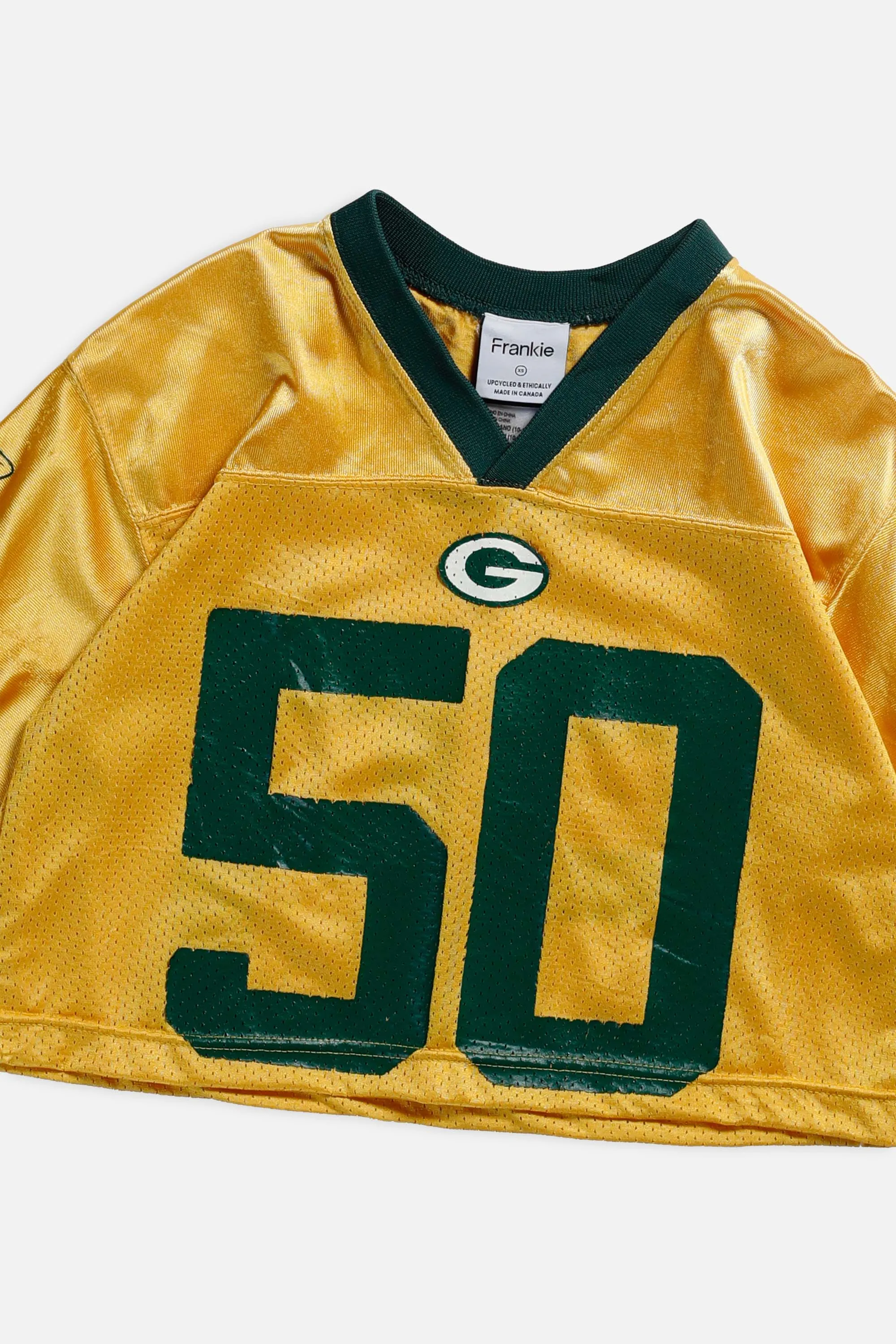 Rework Green Bay Packers Crop NFL Jersey - XS Frankie