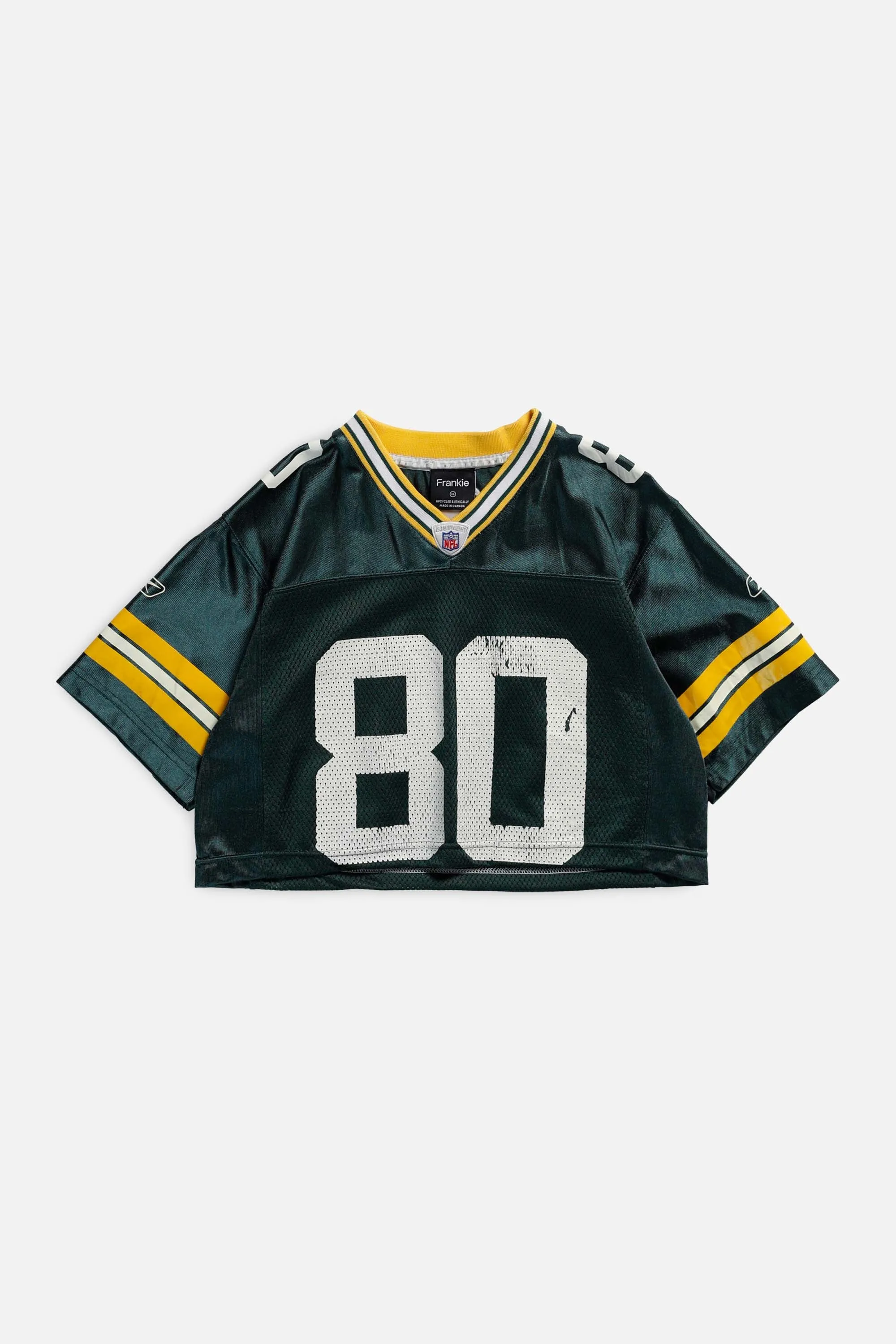 Rework Green Bay Packers Crop NFL Jersey - XS Frankie
