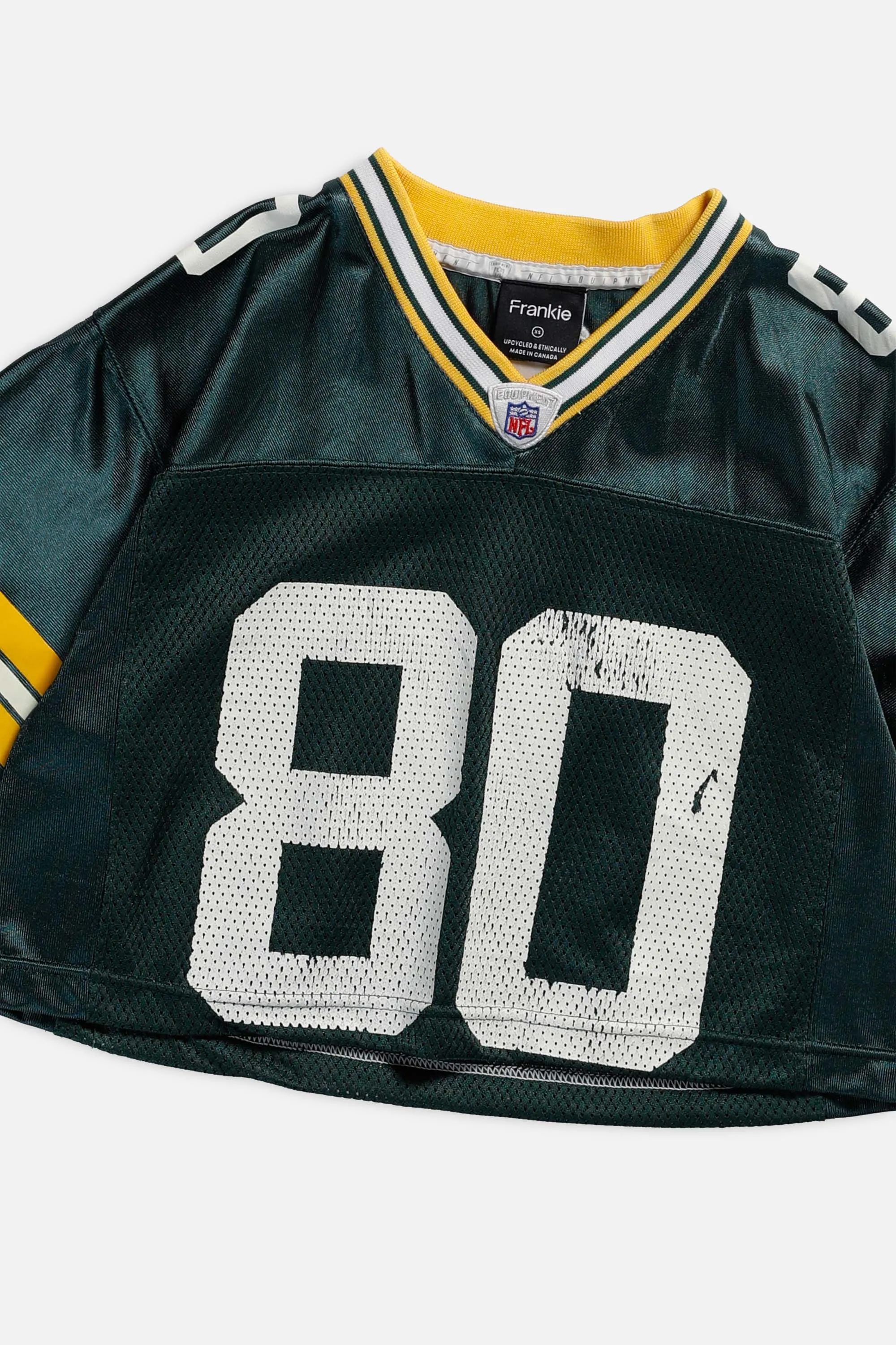 Rework Green Bay Packers Crop NFL Jersey - XS Frankie