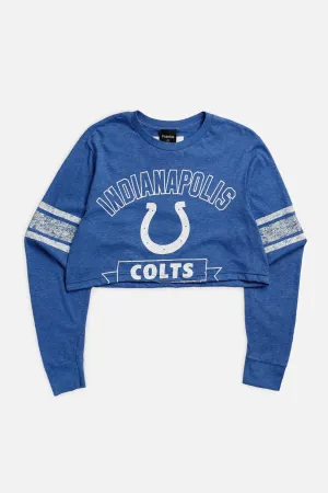 Rework Indianapolis Colts NFL Crop Long Sleeve Tee - S Frankie
