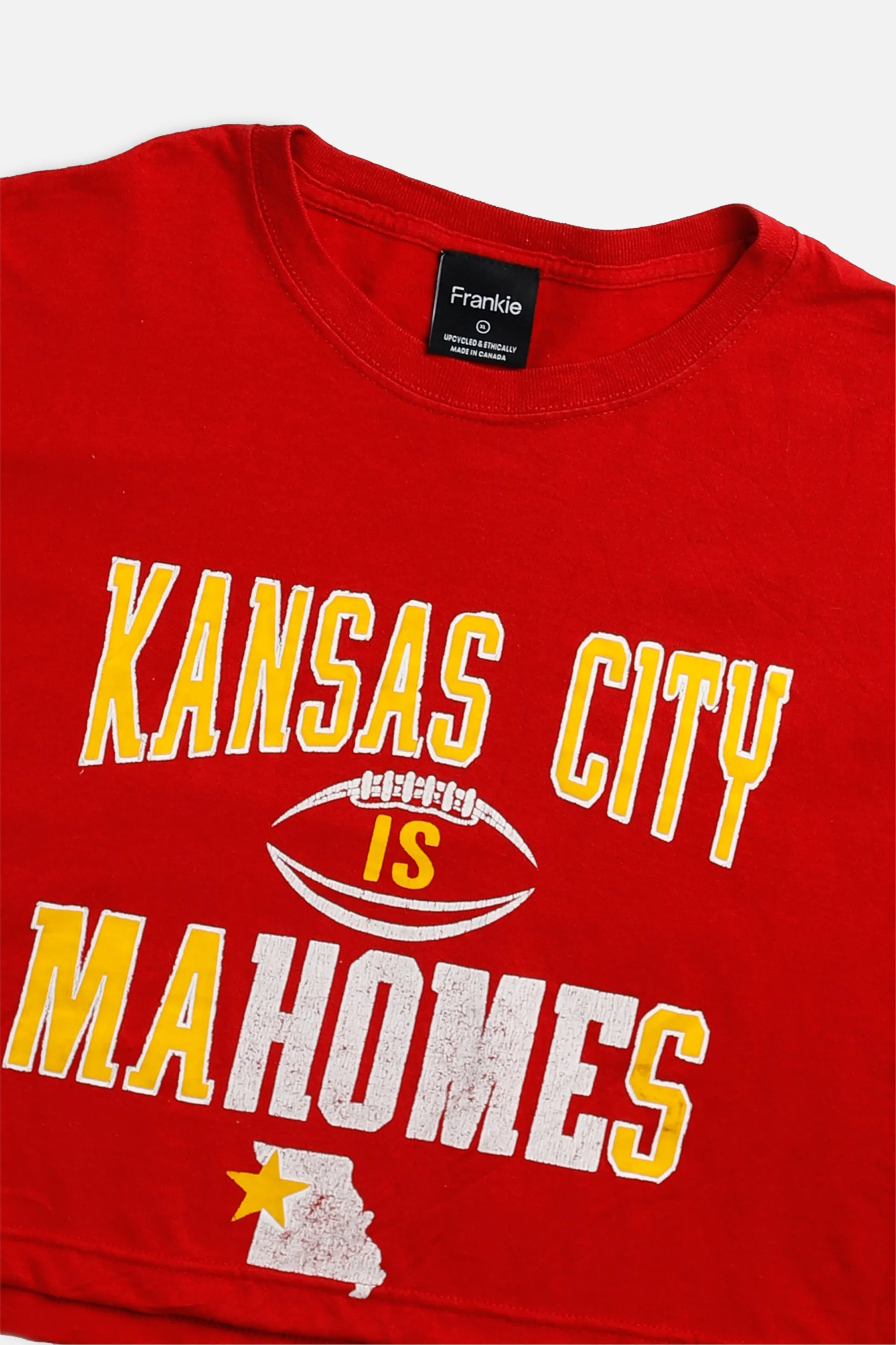 Rework Kansas City Chiefs NFL Crop Tee - XL Frankie