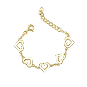 Rg 14k Yellow Gold Plated Forever Heart Toddler Bracelet, Adjustable in Length, 1-6yrs