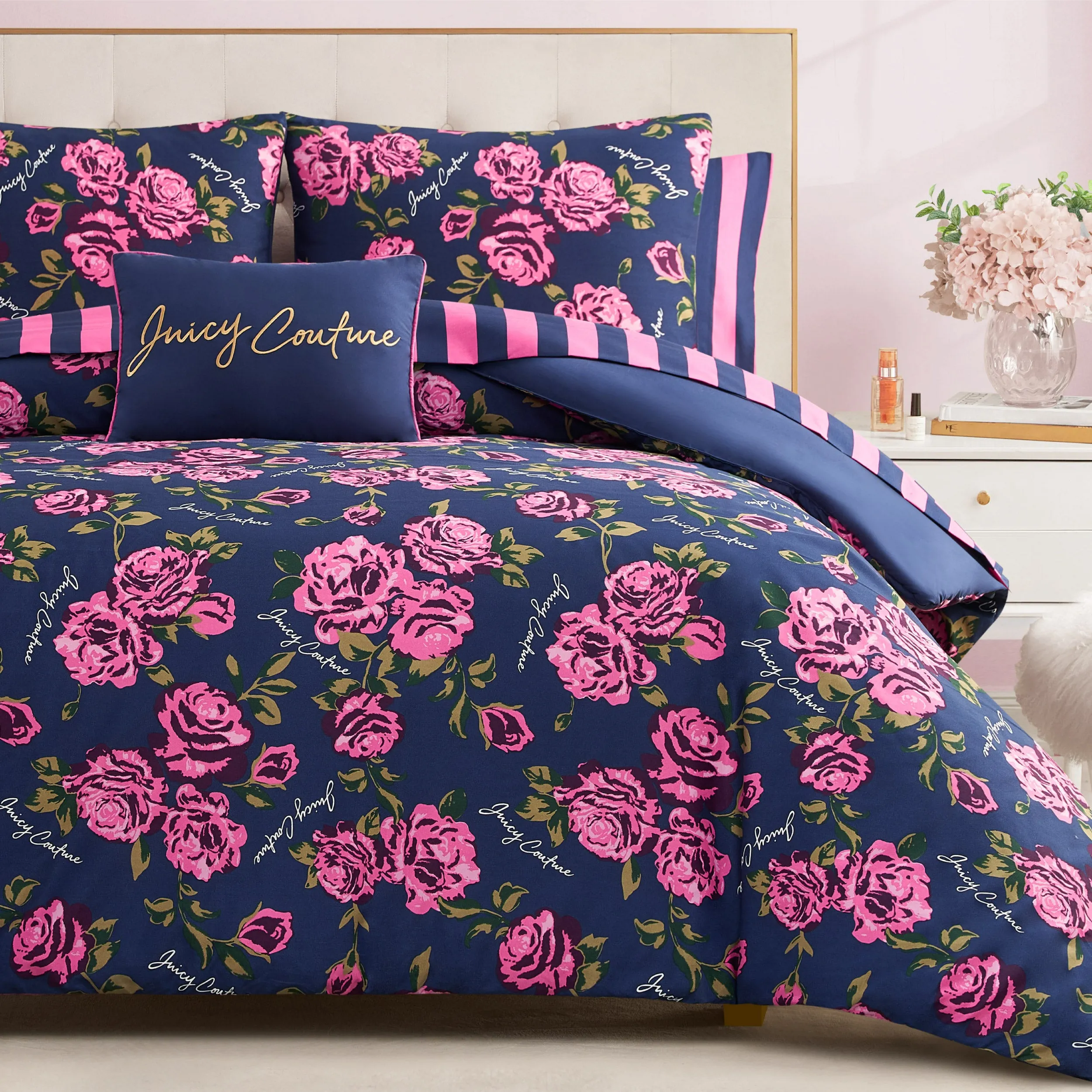 Rose Logo Bed in a Bag Bedding Set Juicy Couture