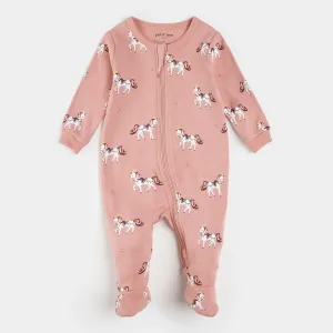 Royal Horses Print on Rose Sleeper| Petit Lem