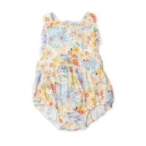 Ruffle Bib Sunsuit - Coneflower | Angel Dear