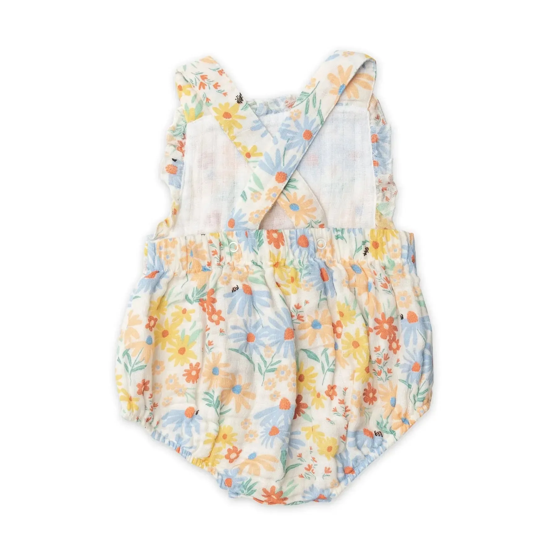 Ruffle Bib Sunsuit - Coneflower | Angel Dear
