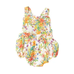 Ruffle Bib Sunsuit - Garden Joy | Angel Dear