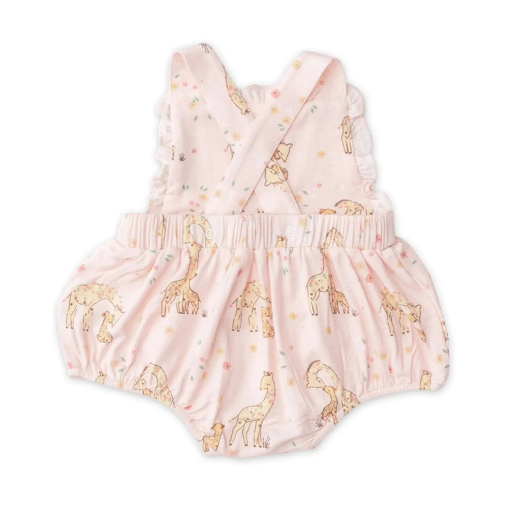 Ruffle Bib Sunsuit - Giraffes | Angel Dear
