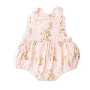 Ruffle Bib Sunsuit - Giraffes | Angel Dear