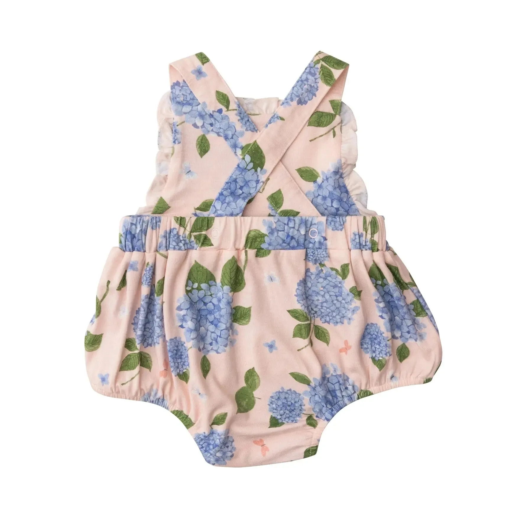 Ruffle Bib Sunsuit - Hydrangea | Angel Dear