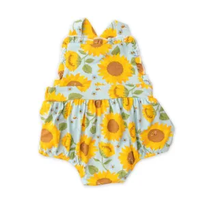 Ruffle Bib Sunsuit - Sunflowers | Angel Dear