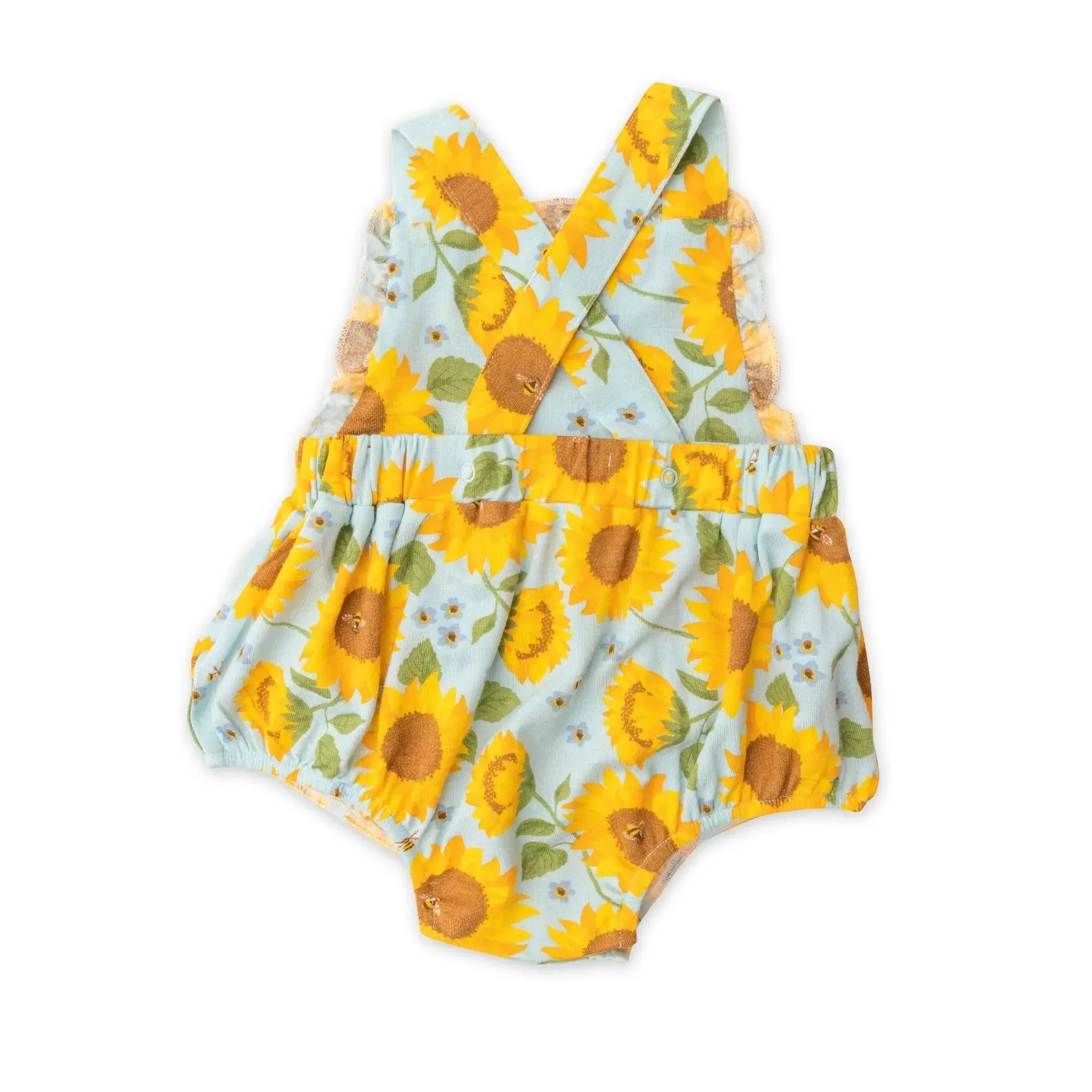Ruffle Bib Sunsuit - Sunflowers | Angel Dear