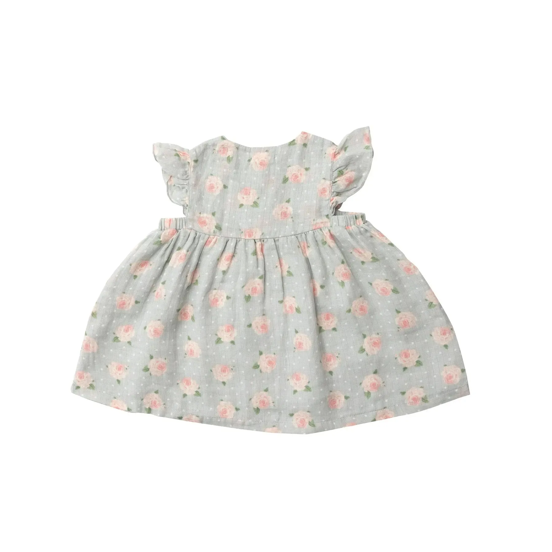 Ruffle Front Dress & Bloomer - Rose Dot Gray | Angel Dear