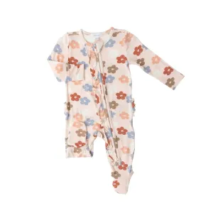 Ruffle Front Zipper Footie - Daisy Hearts | Angel Dear