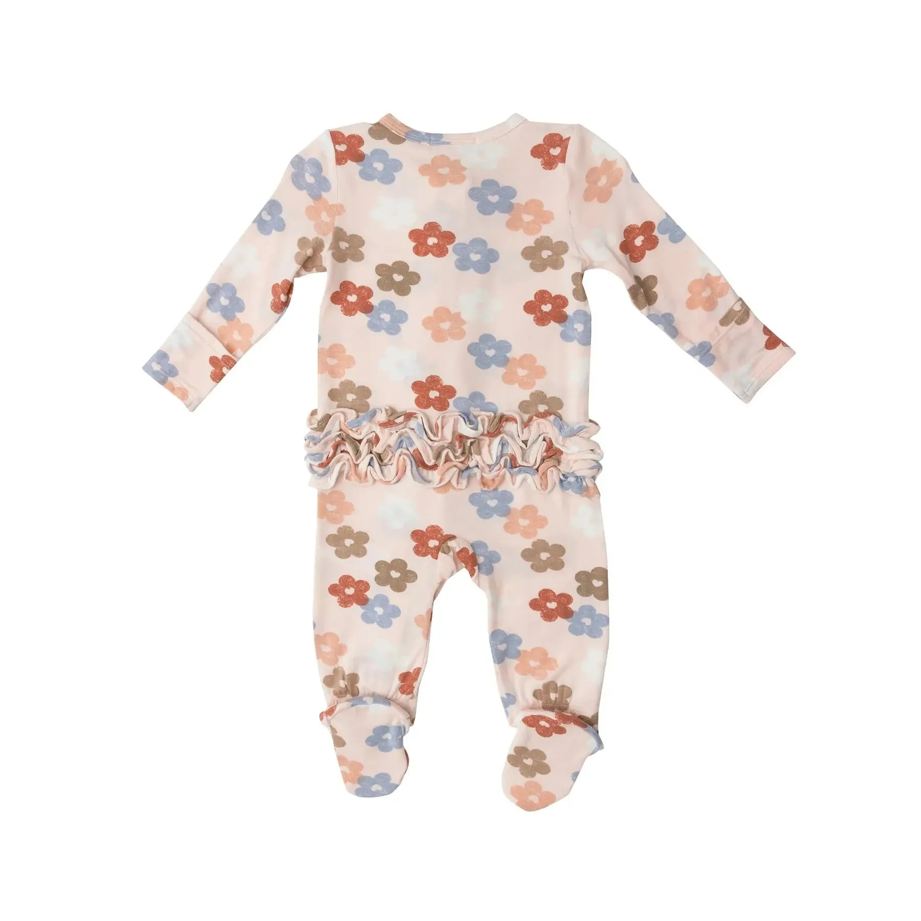 Ruffle Front Zipper Footie - Daisy Hearts | Angel Dear