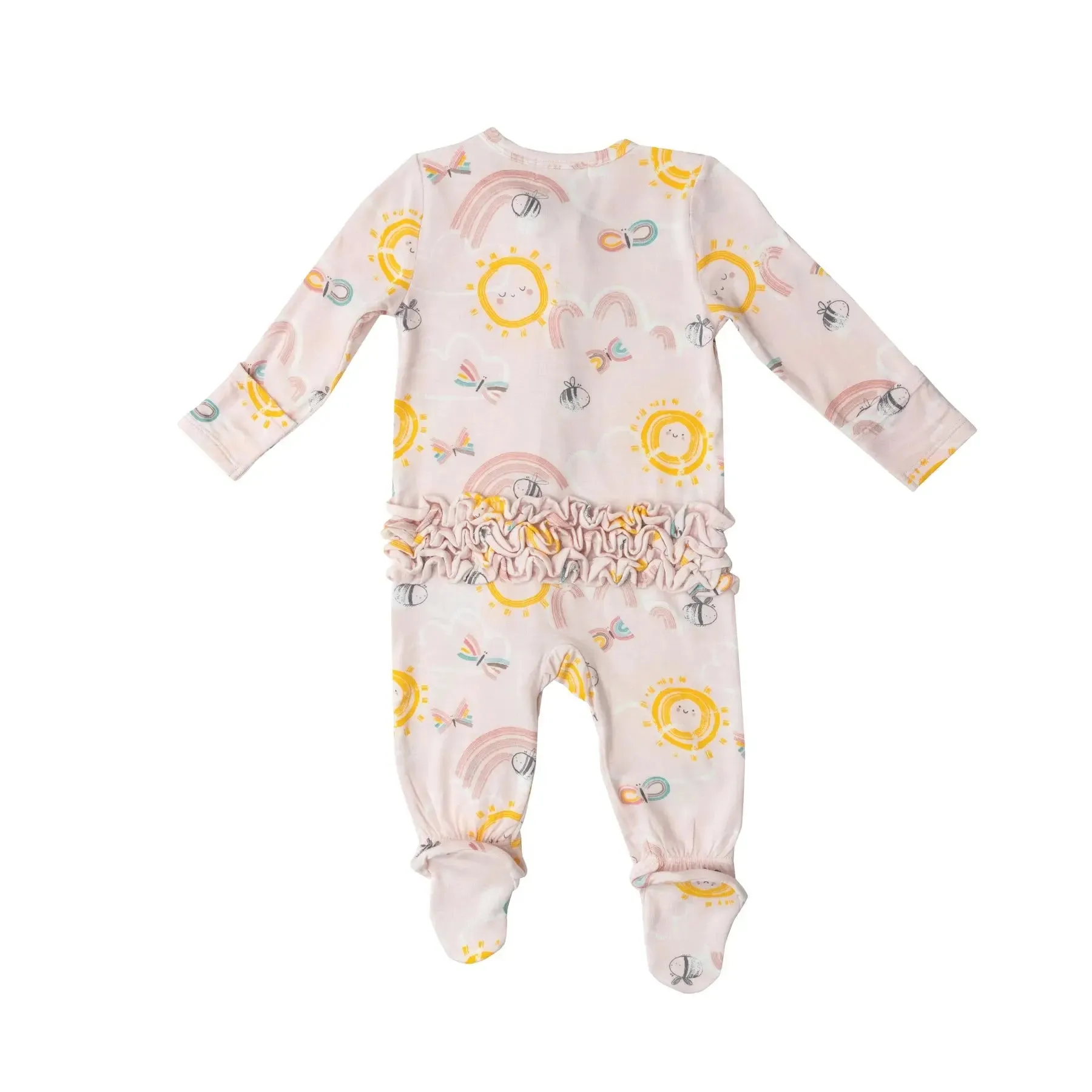 Ruffle Front Zipper Footie - Inky Bees | Angel Dear