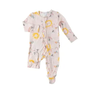 Ruffle Front Zipper Footie - Inky Bees | Angel Dear