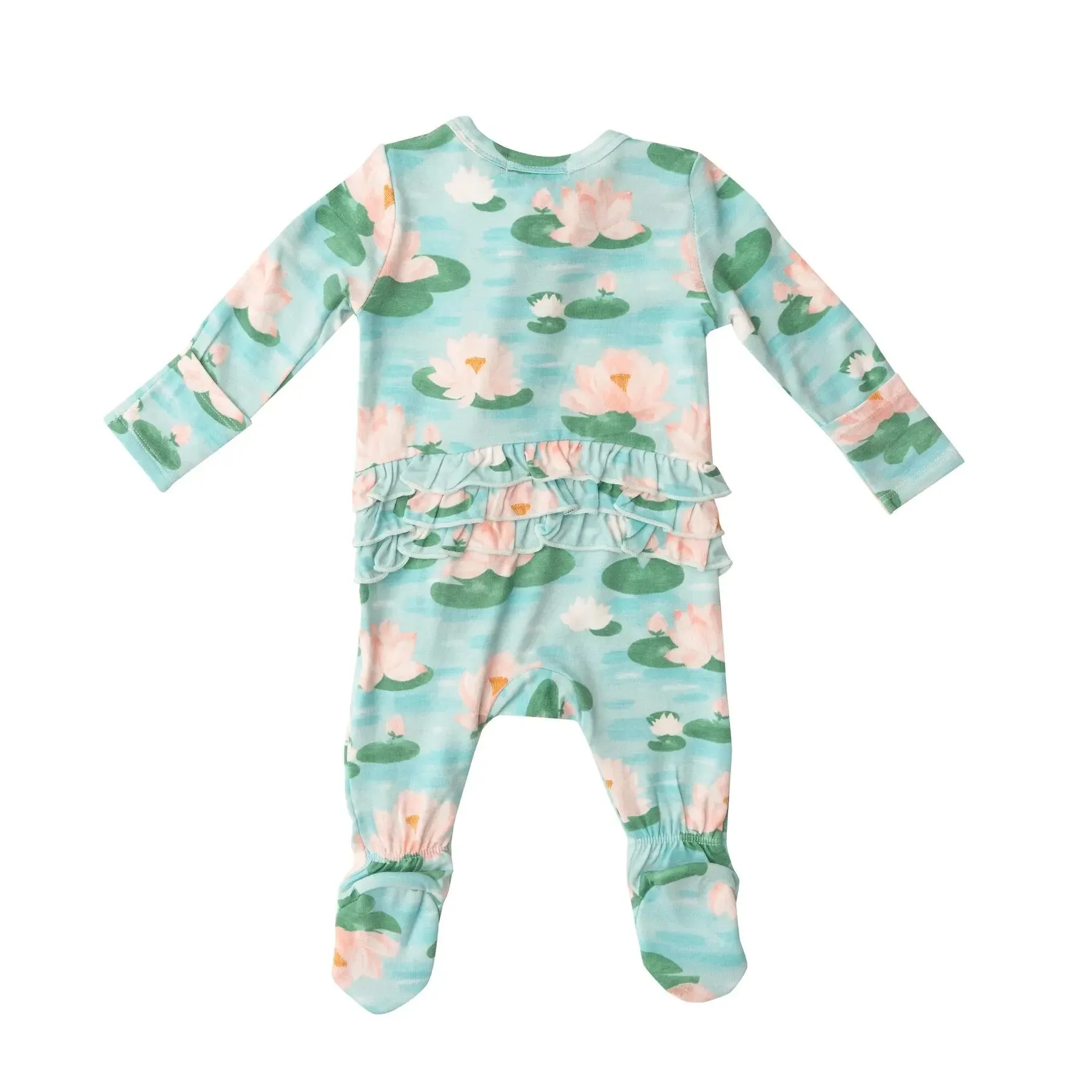 Ruffle Front Zipper Footie - Lily Pads | Angel Dear