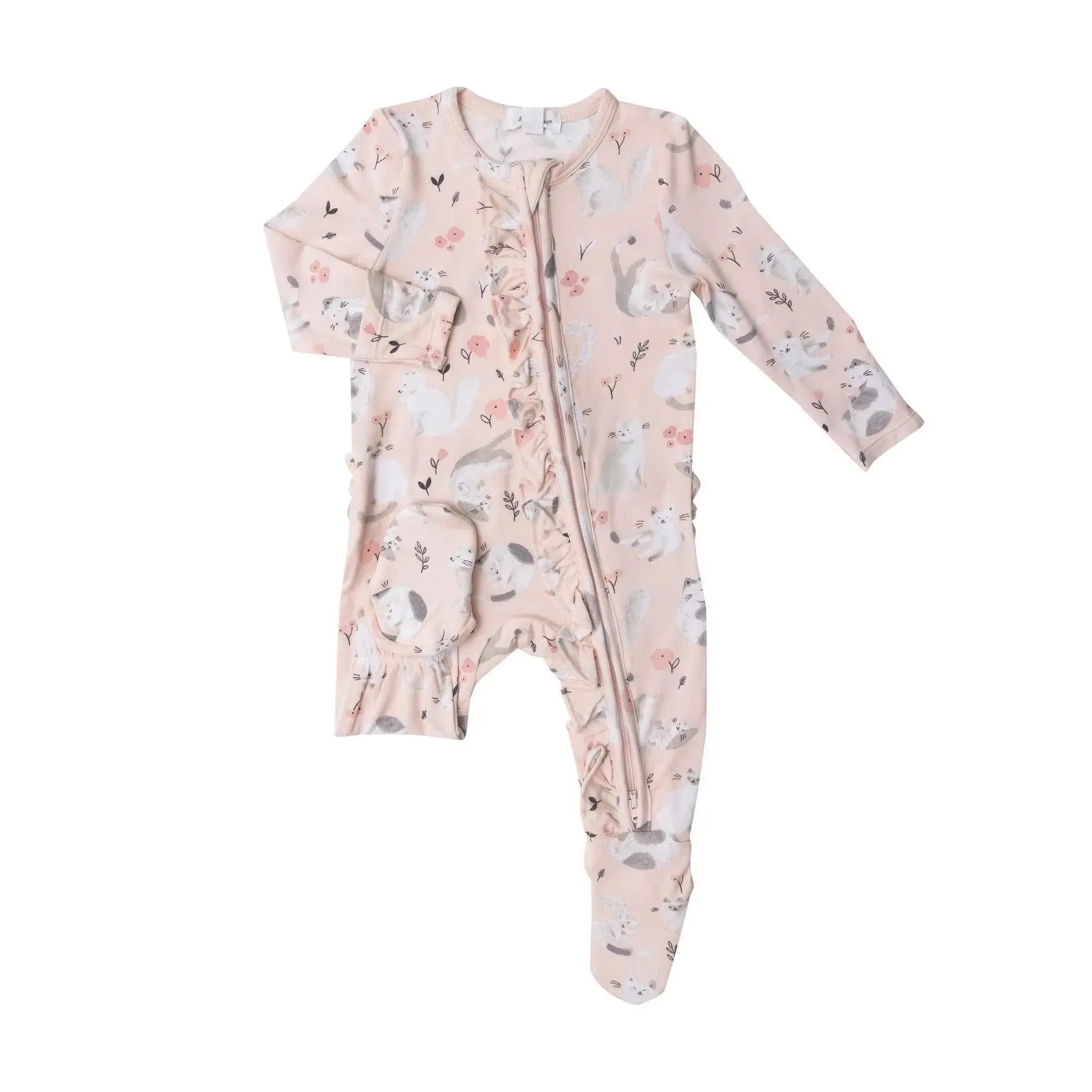 Ruffle Front Zipper Footie - Pretty Kittens | Angel Dear
