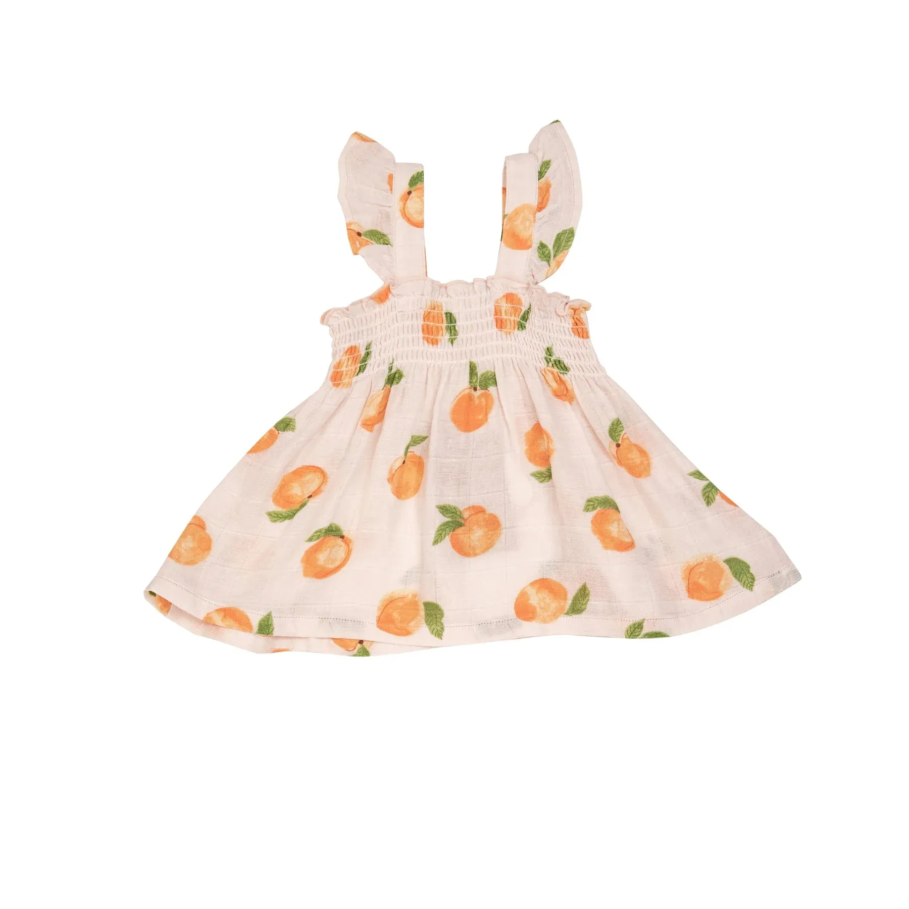 Ruffle Strap Smocked Top & Diaper Cover - Peaches | Angel Dear