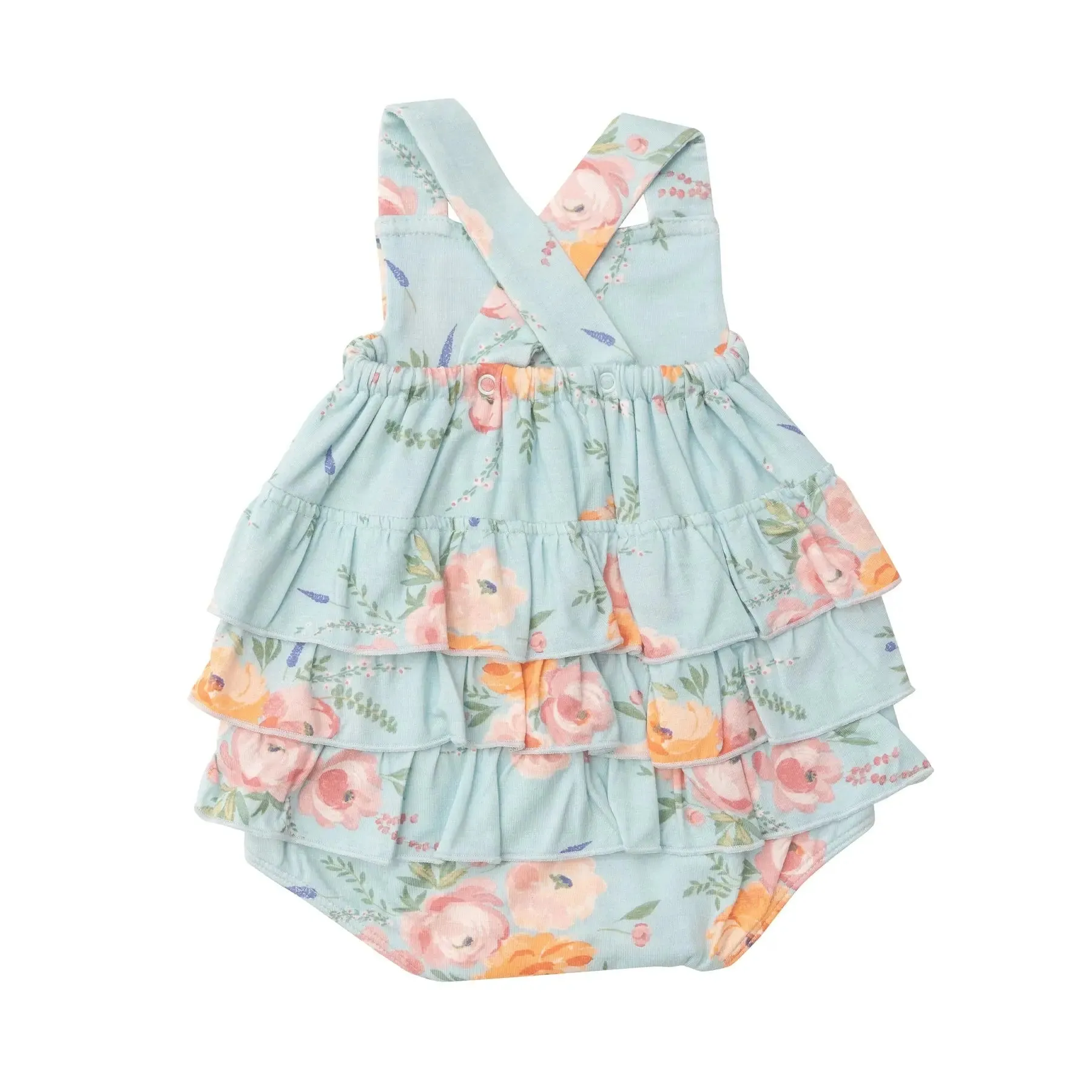 Ruffle Sunsuit - Peonies | Angel Dear