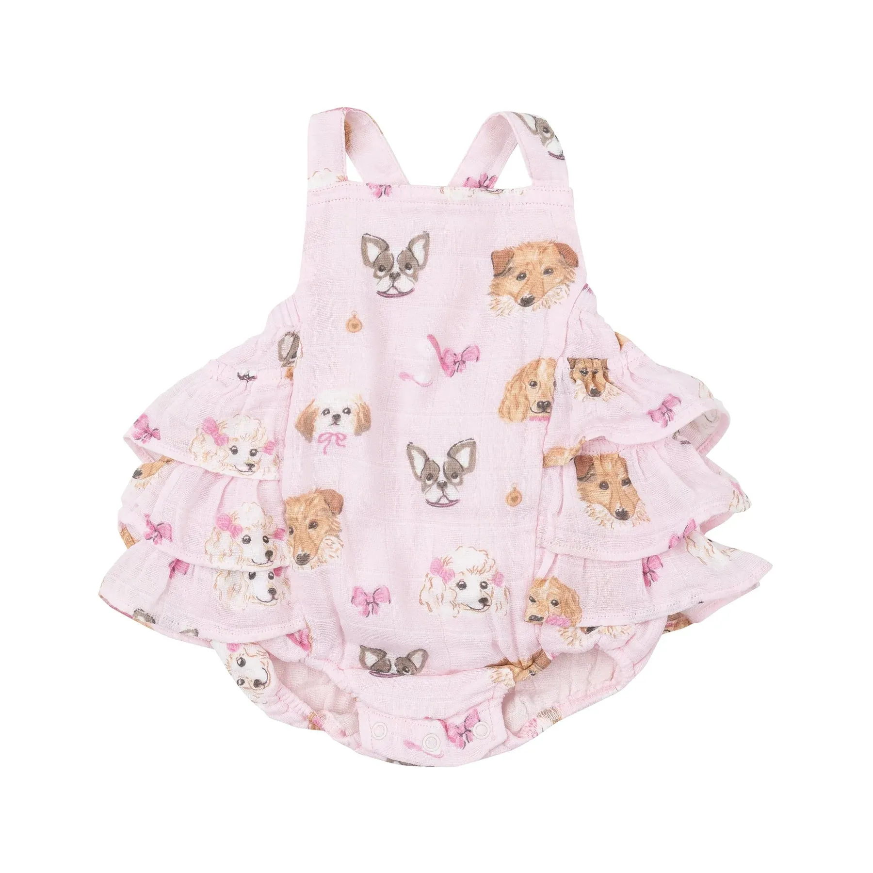 Ruffle Sunsuit - Pretty Puppy Faces | Angel Dear