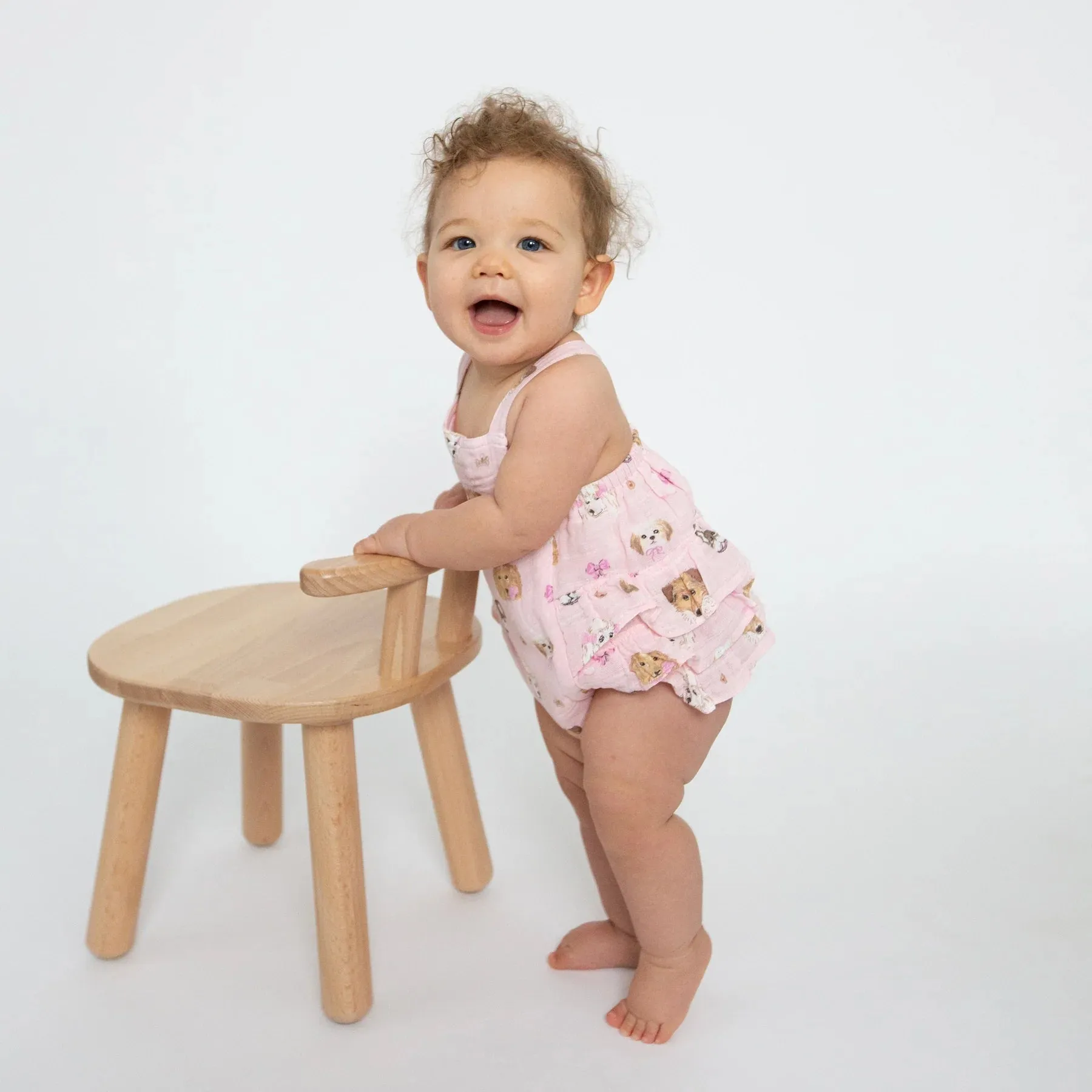Ruffle Sunsuit - Pretty Puppy Faces | Angel Dear