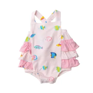 Ruffle Sunsuit - Tropical Fish Girl | Angel Dear