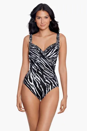 Sanibel One Piece in Tigre Sombre