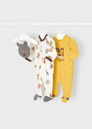 Set of 2 Sleepsuits With Bib Newborn | Mayoral