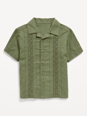 Short-Sleeve Textured Camp Shirt for Toddler Boys