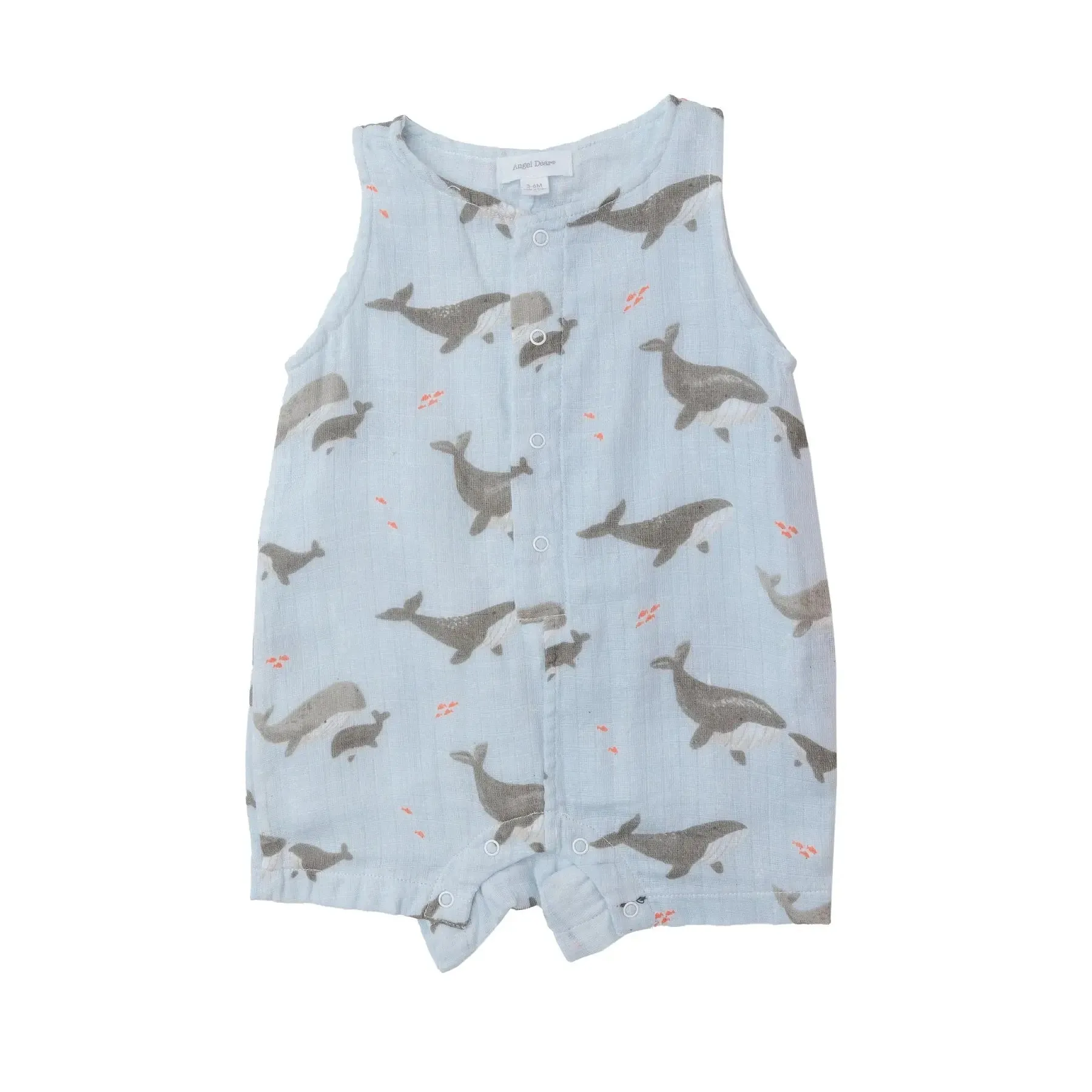 Shortie Romper - Grey Whales | Angel Dear