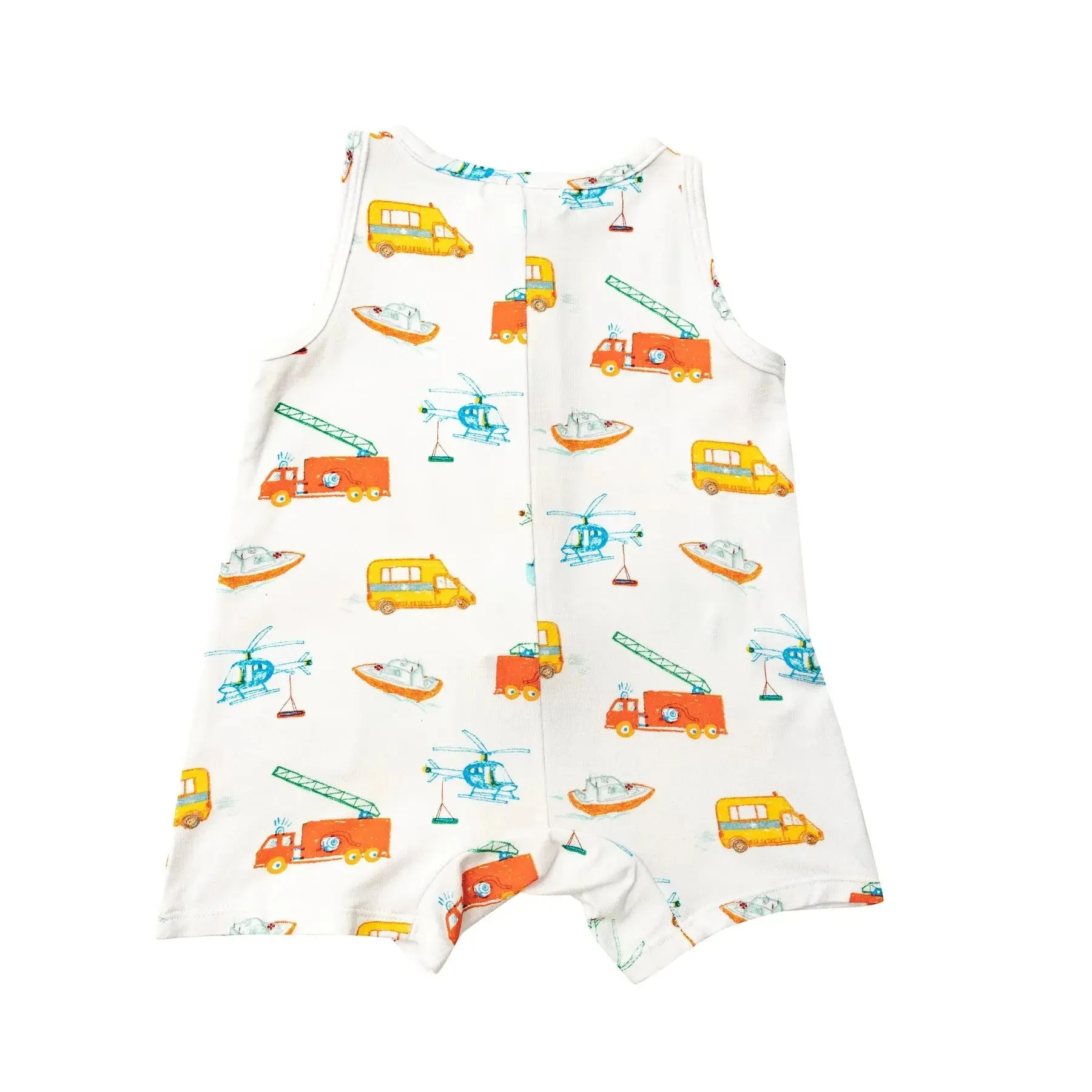 Shortie Romper - Rescue Vehicles | Angel Dear