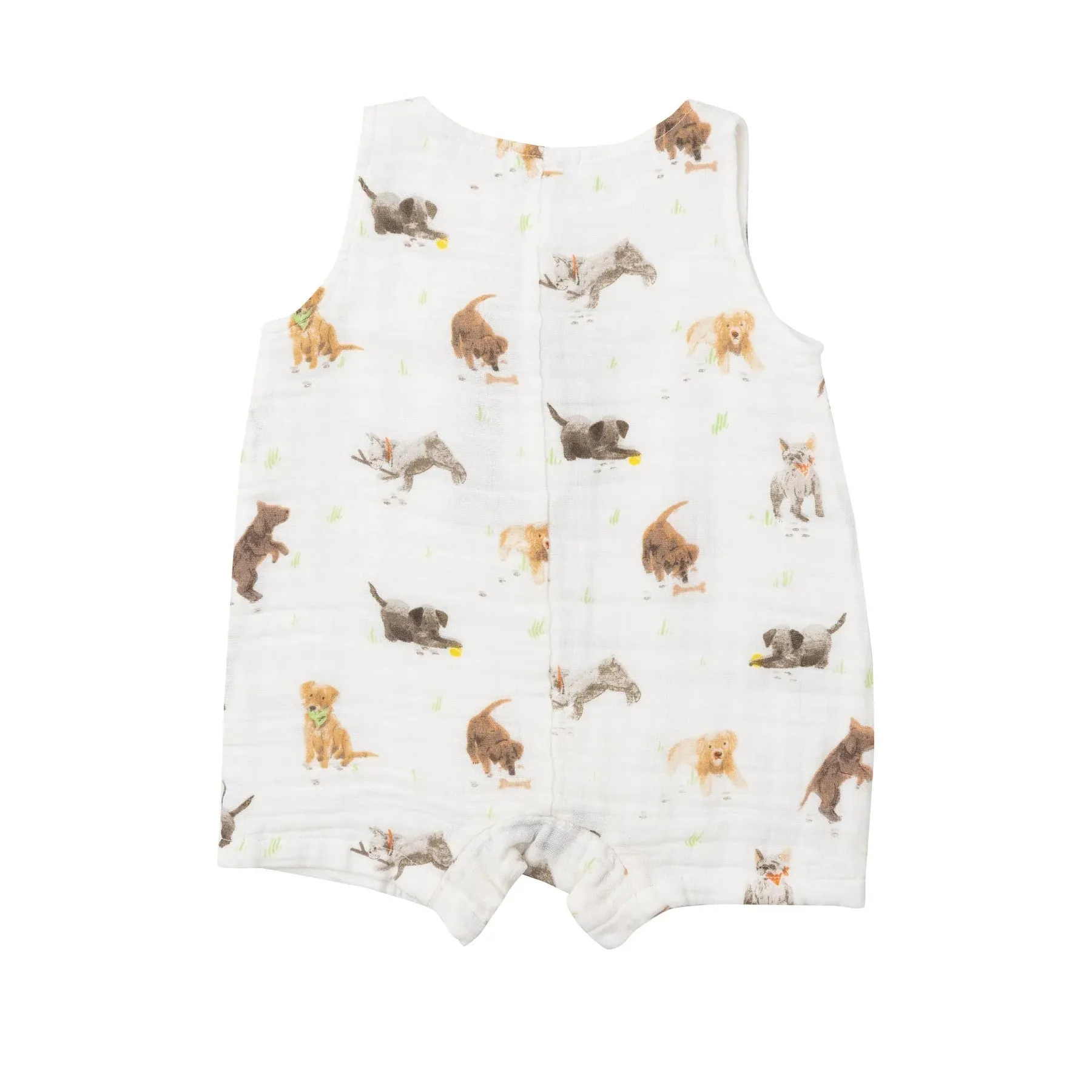 Shortie Romper - Watercolor Puppies | Angel Dear