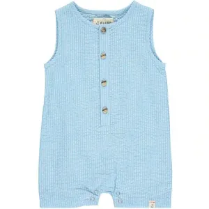 Sky blue seersucker playsuit | Me & Henry
