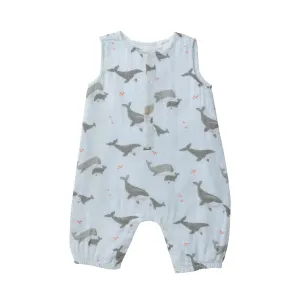 Sleeveless Romper - Grey Whales | Angel Dear